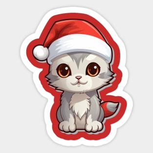 Cute Xmas Cat Sticker